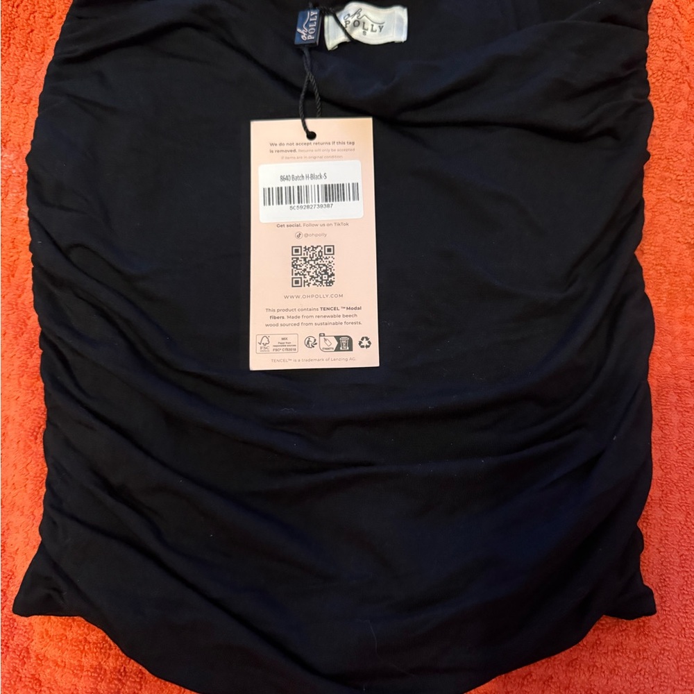 Oh Polly Black Ruched skirt with Tag